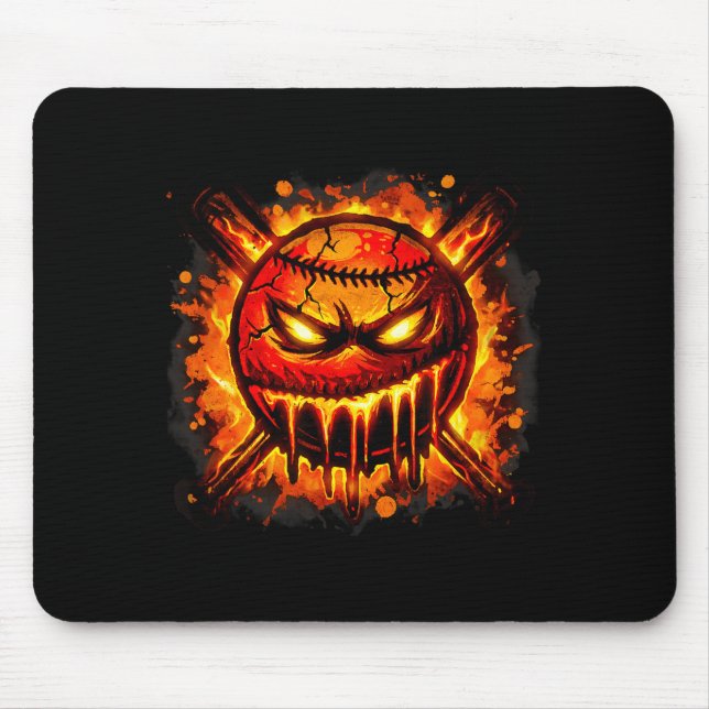 Tapis De Souris Baseball Drip Colère Slime Balle Graphique Lava  (Devant)