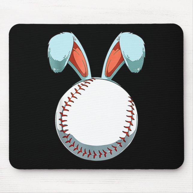 Tapis De Souris Baseball Lapin de Pâques OEufs de Pâques Chasse Ba (Devant)