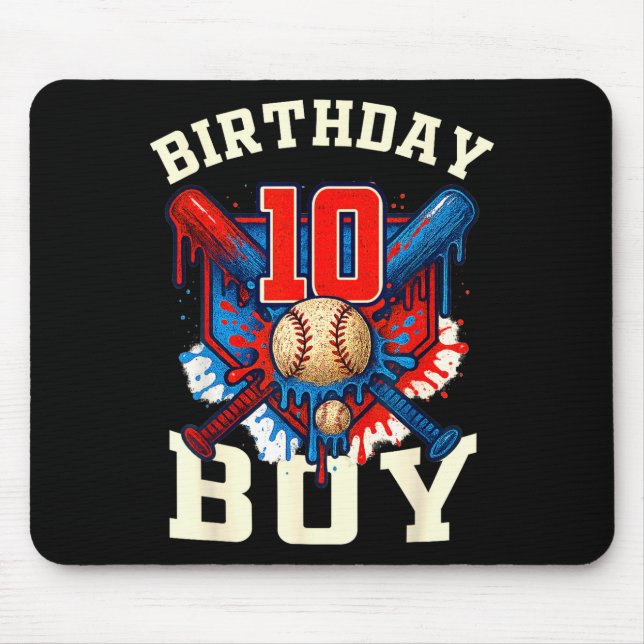 Tapis De Souris Baseball Splash Drip 10th Birthday Srts Lover Boy  (Devant)