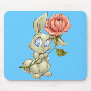 Tapis De Souris Bashful Bunny et le Rose Mousepad
