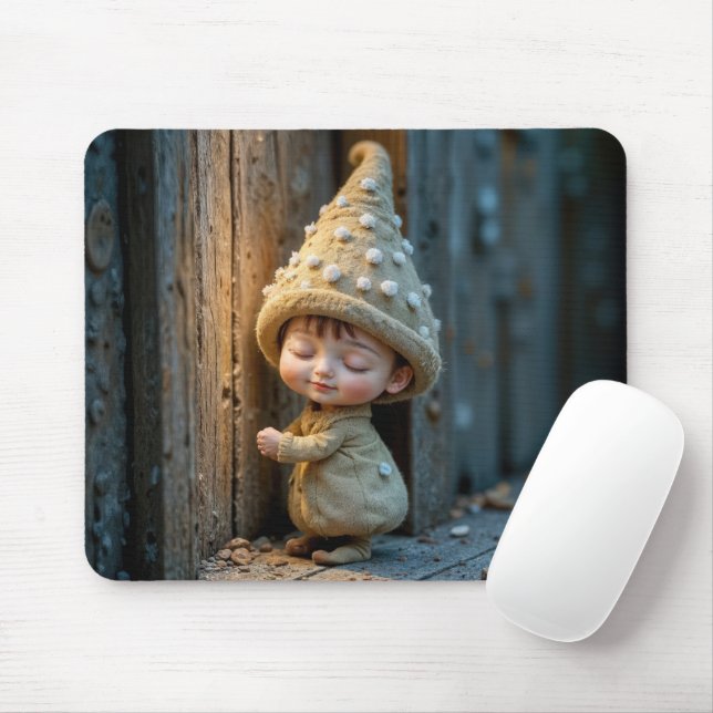 Tapis De Souris Bashful Munchkin Standing By a Door (Avec souris)