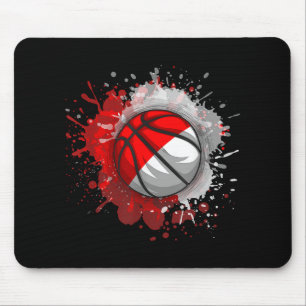Tapis De Souris Basket-ball avec drapeau indonésien