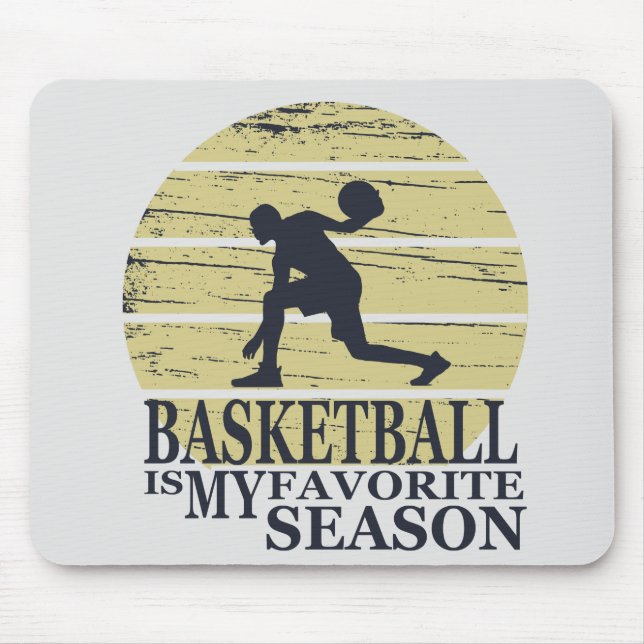 Tapis De Souris basket-ball ma saison préférée rétro coucher de so (Devant)