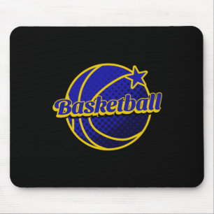 Tapis De Souris Basket-Ball Star Bleu Et Jaune