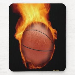 Tapis De Souris Basket-Ball Sur Le Feu Mousepad