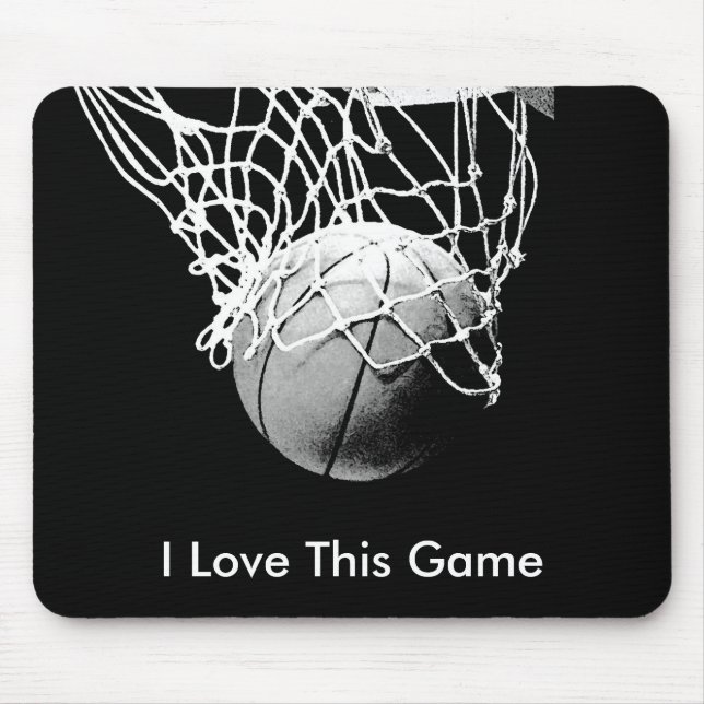 Tapis De Souris Basketball J'Aime Ce Jeu Mousepads (Devant)