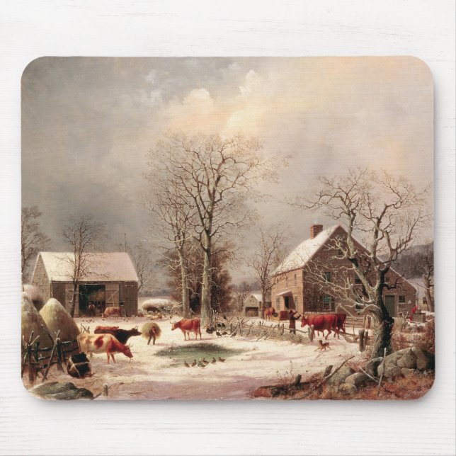 Tapis De Souris Basse cour en hiver (Devant)