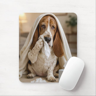 Tapis De Souris Basset Hound avec les reniflements