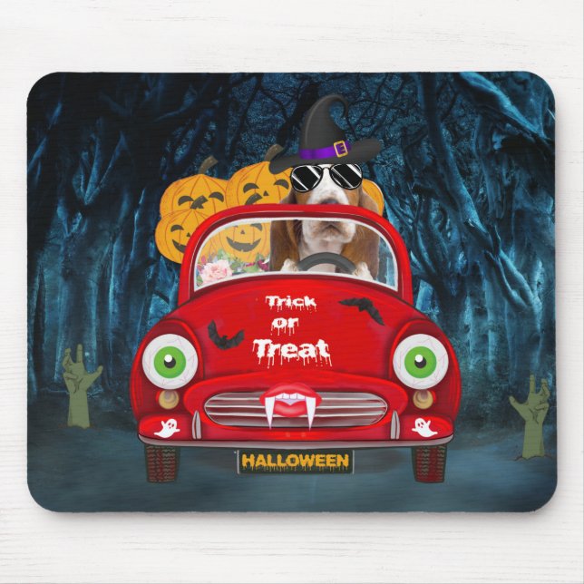 Tapis De Souris Basset Hound Chien Conduite Voiture Effrayant Hall (Devant)
