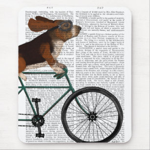 Tapis De Souris Basset Hound sur bicyclette