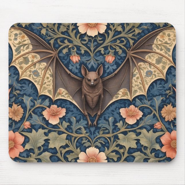 Tapis De Souris Bat volant élégant William Morris Inspiré Floral (Devant)