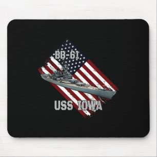 Tapis De Souris Bataillon Uss Iowa & Combat Warship Bb-61 Vet
