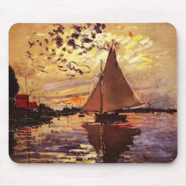 Tapis De Souris Bateau Claude Monet au Petit-Gennevilliers (Devant)