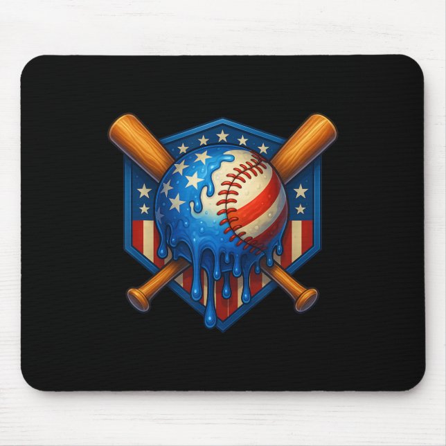 Tapis De Souris Bateau de baseball Ice Cream Boys 4 juillet Améric (Devant)