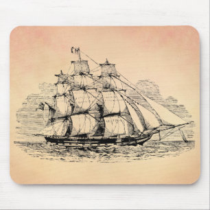 Tapis De Souris Bateau de navigation vintage