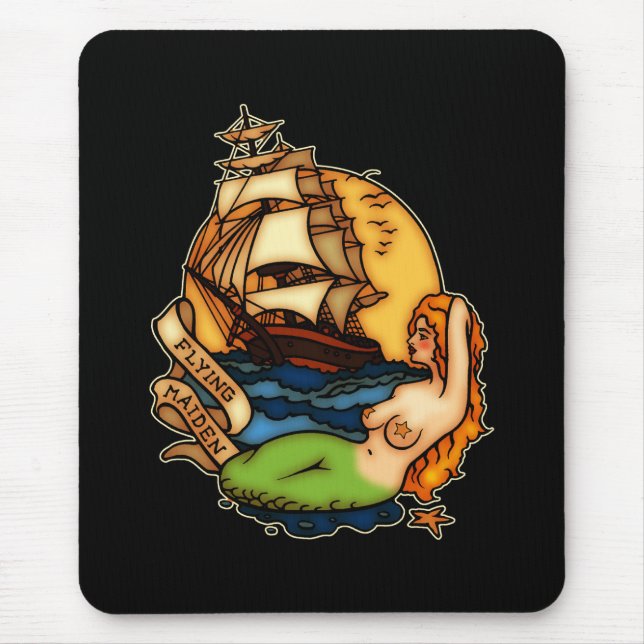 Tapis De Souris Bateau de sirène et de pirate (Devant)