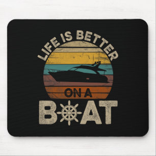 Tapis De Souris Bateau Drôle Rétro Cadeaux La Vie Est Meilleure Su