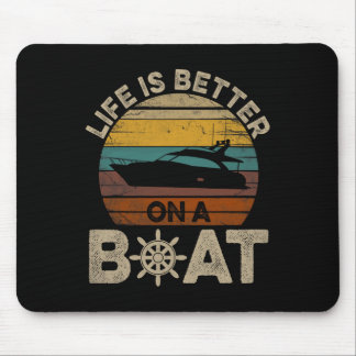 Tapis De Souris Bateau Drôle Rétro Cadeaux La Vie Est Meilleure Su
