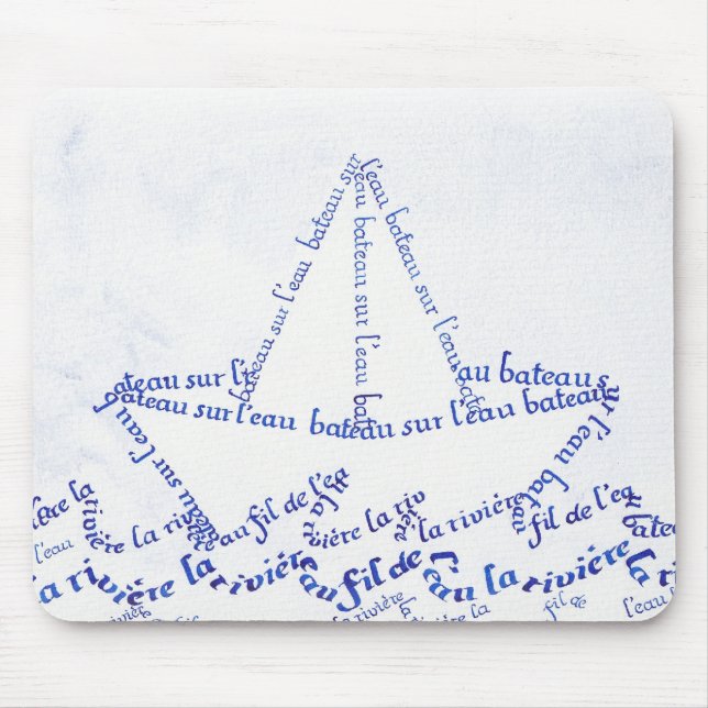 Tapis De Souris Bateau sur l'eau. (Devant)