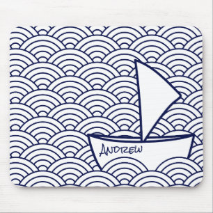 Tapis De Souris Bateau sur Waves Mouse Pad