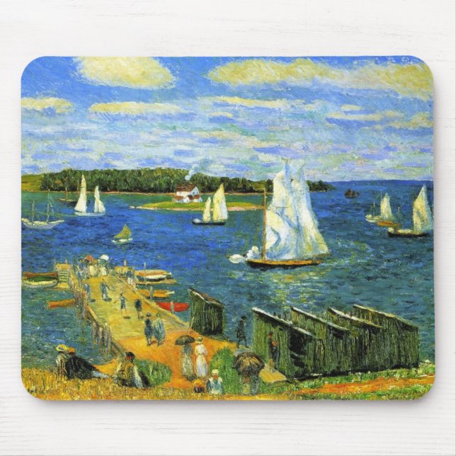 Tapis De Souris Bateaux à voile à Mahone Bay au Canada (Devant)