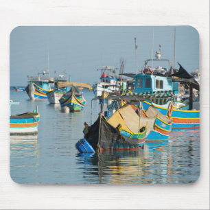 Tapis De Souris Bateaux de pêche maltais   Marsaxlokk à Malte