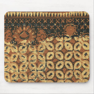 Tapis De Souris Batik Earthy Grain de Café Élégant Rustique Rugueu