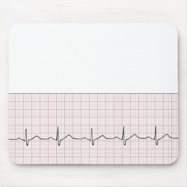 Tapis De Souris Battement de coeur d'ECG sur le papier de (Devant)