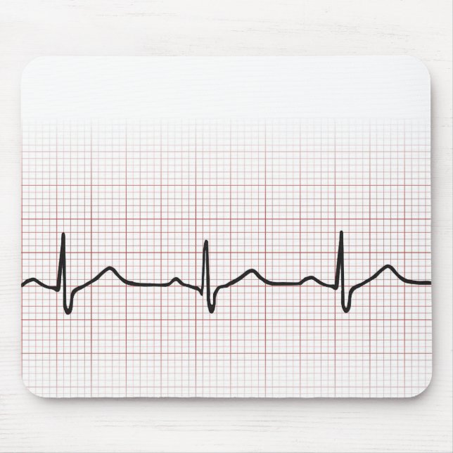 Tapis De Souris Battement de coeur d'ECG sur le papier de (Devant)