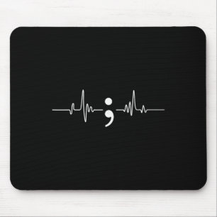 Tapis De Souris Battement de cœur point-virgule Sensibilisation à