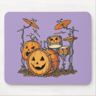 Tapis De Souris Batterie de Tambours Citrouille d'Halloween