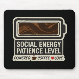 Tapis De Souris Batterie Sociale Alimentée par le Café   Niveau d'