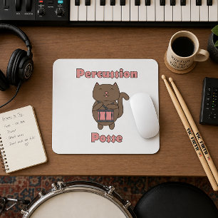 Tapis De Souris Batteur de chat mignon Possé de percussion  Musici