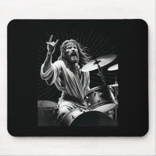 Tapis De Souris Batteur Rock Jésus Batterie
