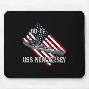 Tapis De Souris Battleship Uss New Jersey Bb-62 & Combat Warsh