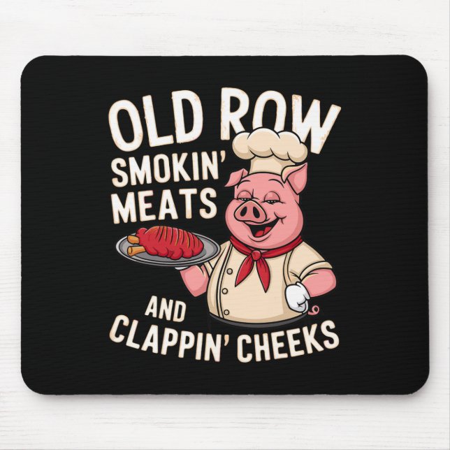 Tapis De Souris Bbq Old Row Smoking Meats And Clappin Cheeks 1  (Devant)