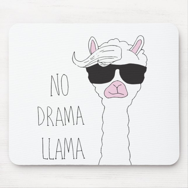 Tapis De Souris Be a No Drama Llama Art Cartoon Art (Devant)