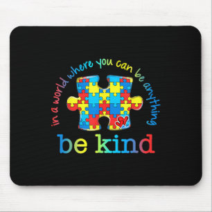 Tapis De Souris Be Kind Sensibilisation sur l'autisme Puzzle Rainb