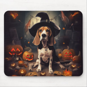 Tapis De Souris Beagle Citrouille Halloween effroi