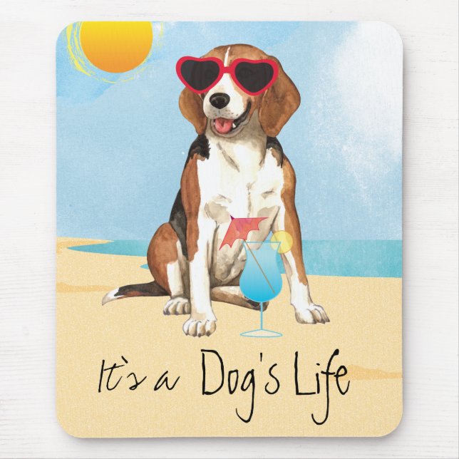 Tapis De Souris Beagle d'été (Devant)
