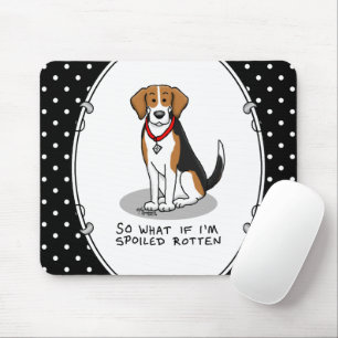 Tapis De Souris Beagle pourri Spoché (tri couleur 3) Chien drôle