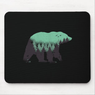 Tapis De Souris Bear Forest Nature Grizzly Randonnée Chasse en ple