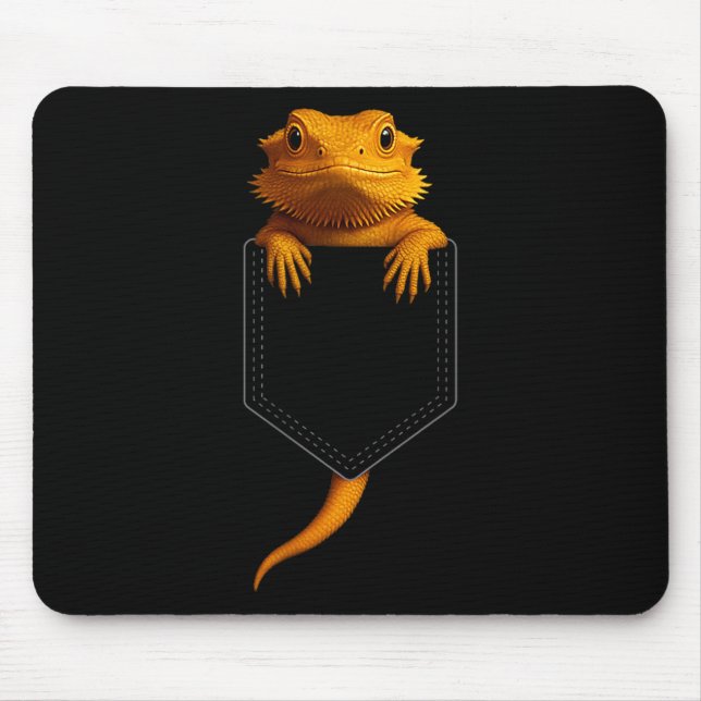 Tapis De Souris Bearded Dragon Cket Cute Exotic Lizard Reptile Pet (Devant)
