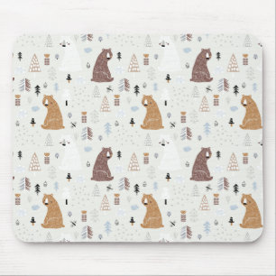 Tapis De Souris Bears mignonne dans le Motif Woods