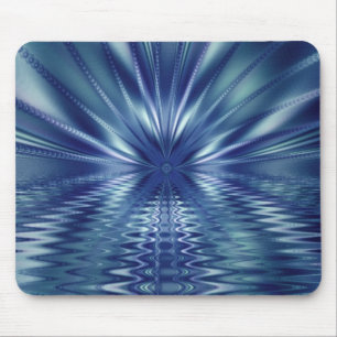 Tapis De Souris Beau Art Fractal Bleu Fin