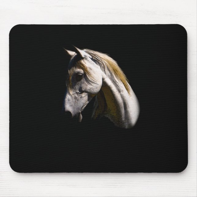 Tapis De Souris Beau Blanc Mare Ranch Horse Photo Portrait (Devant)