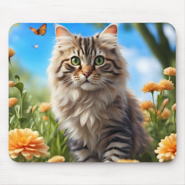 Tapis De Souris Beau chats beau jardin (Devant)