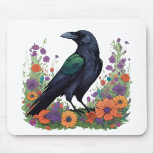 Tapis De Souris Beau corbeau noir