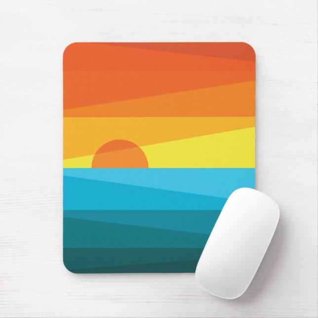 Tapis De Souris Beau coucher de soleil et vagues de mer (Avec souris)