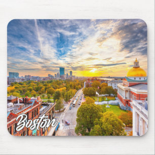 Tapis De Souris Beau coucher de soleil sur Boston, Massachusetts, 